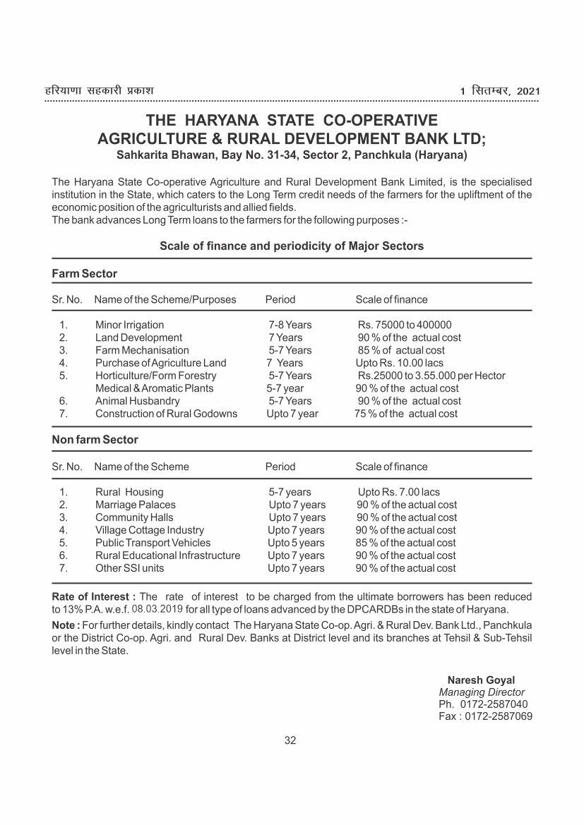 Haryana Sahkari Parkash, August 2021
